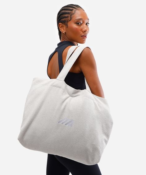 bolsa tote texturizada cinza