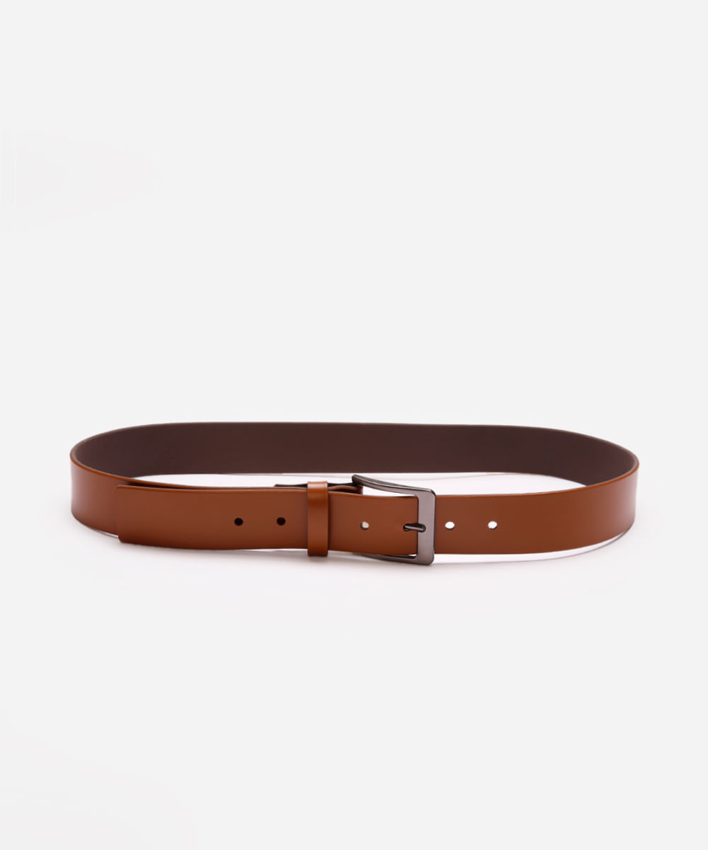 cinto masculino com fivela quadrada marrom