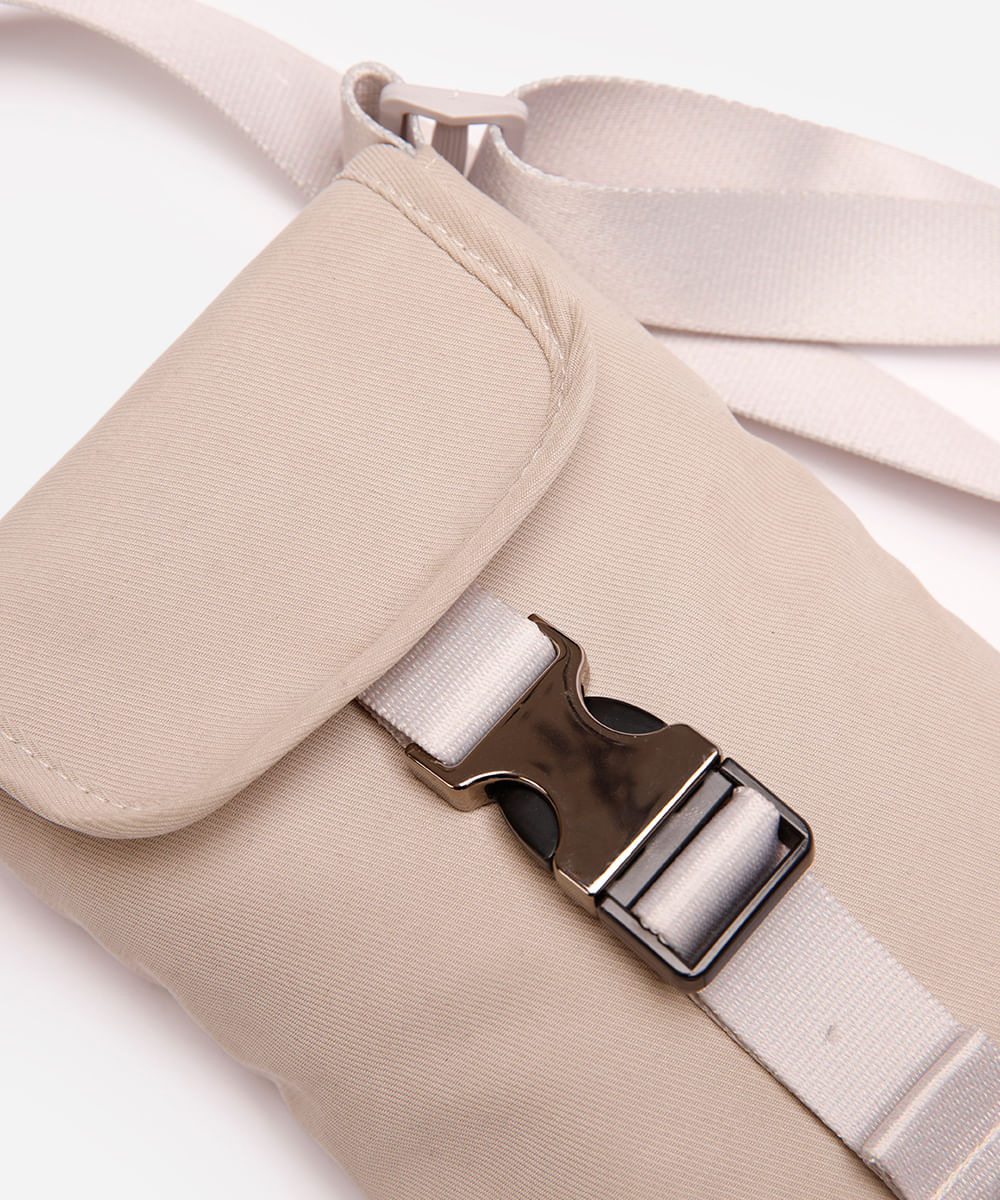 bolsa shoulder transversal bege