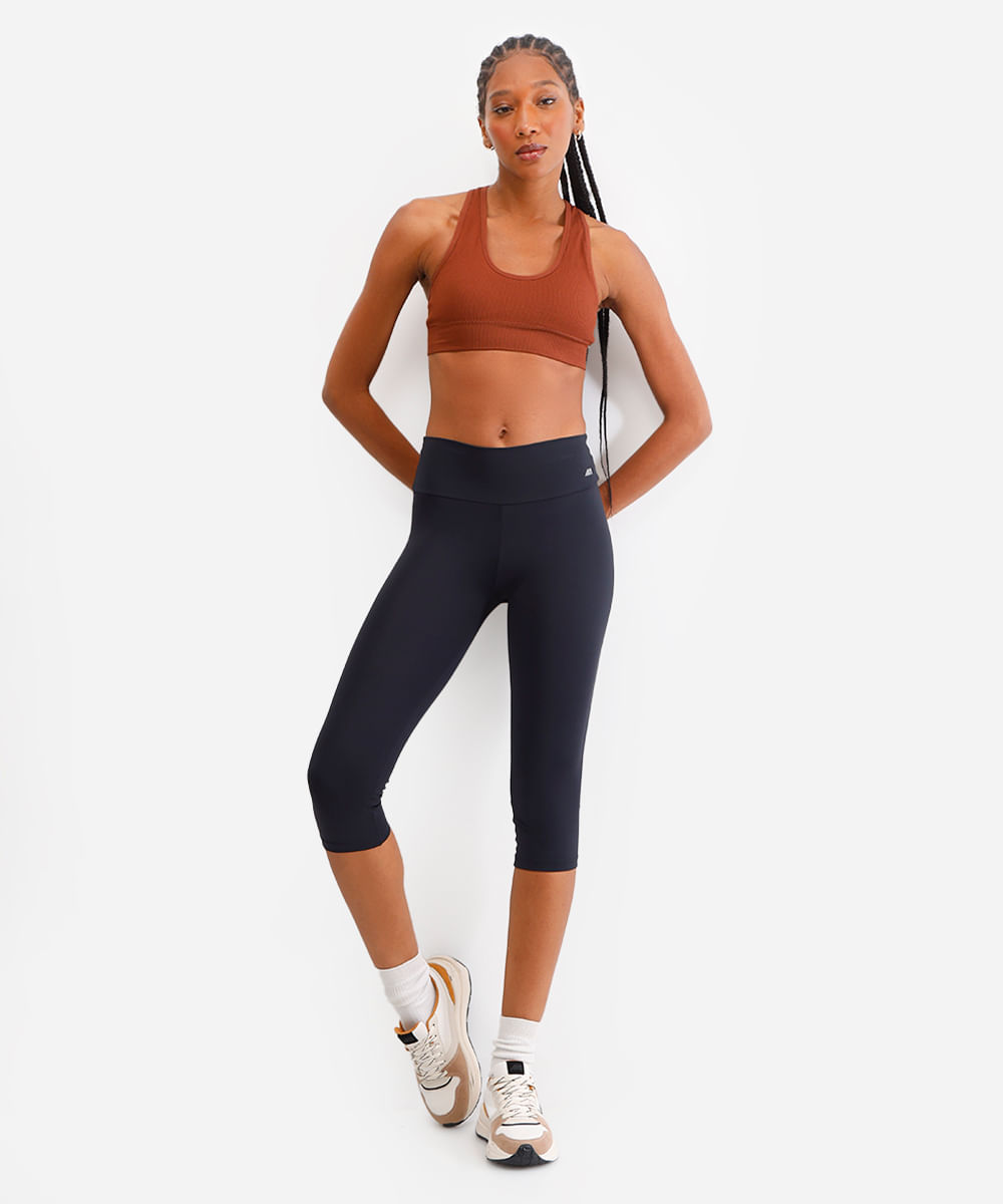 top nadador canelado com bojo removível marrom