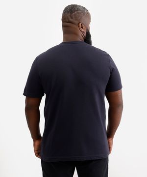blusa comfort masculina com botões texturizada plus size azul