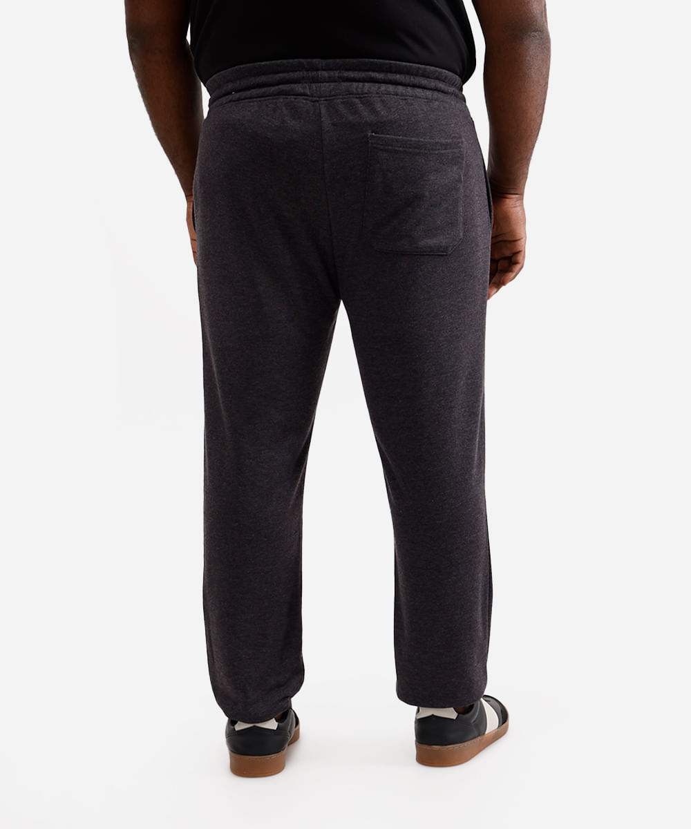 calça jogger masculina de moletom básica plus size cinza