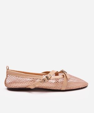 sapatilha de telinha com fivela oneself bege
