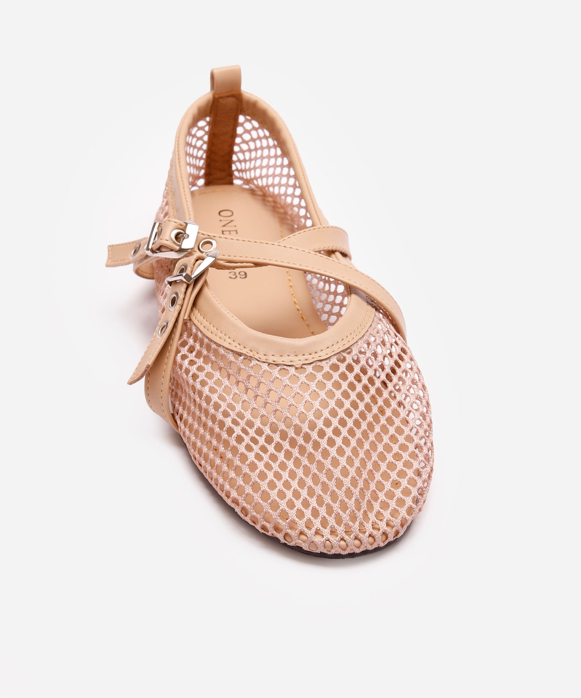 sapatilha de telinha com fivela oneself bege