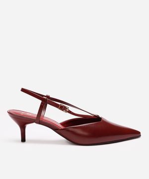 scarpin bico fino com fivela mindset vinho