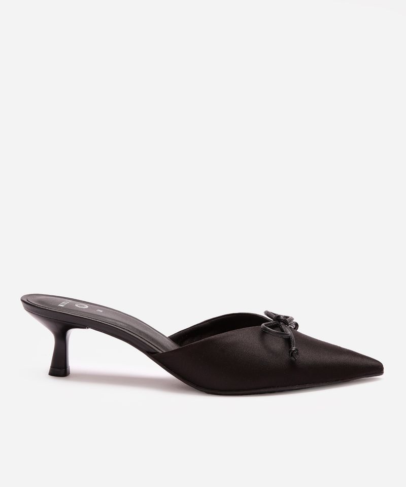mule bico fino com laço mindset preto