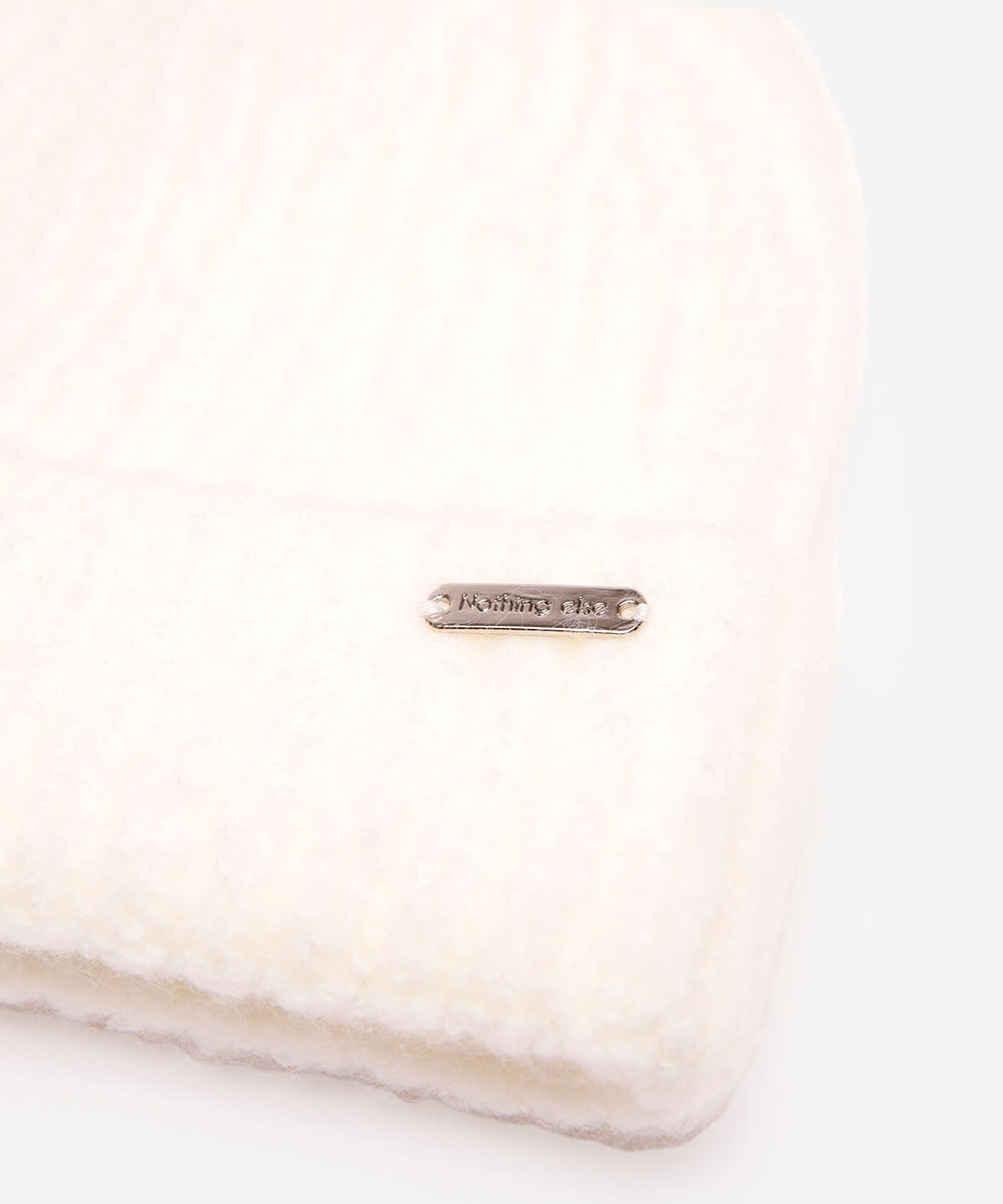 gorro masculino de felpa off white
