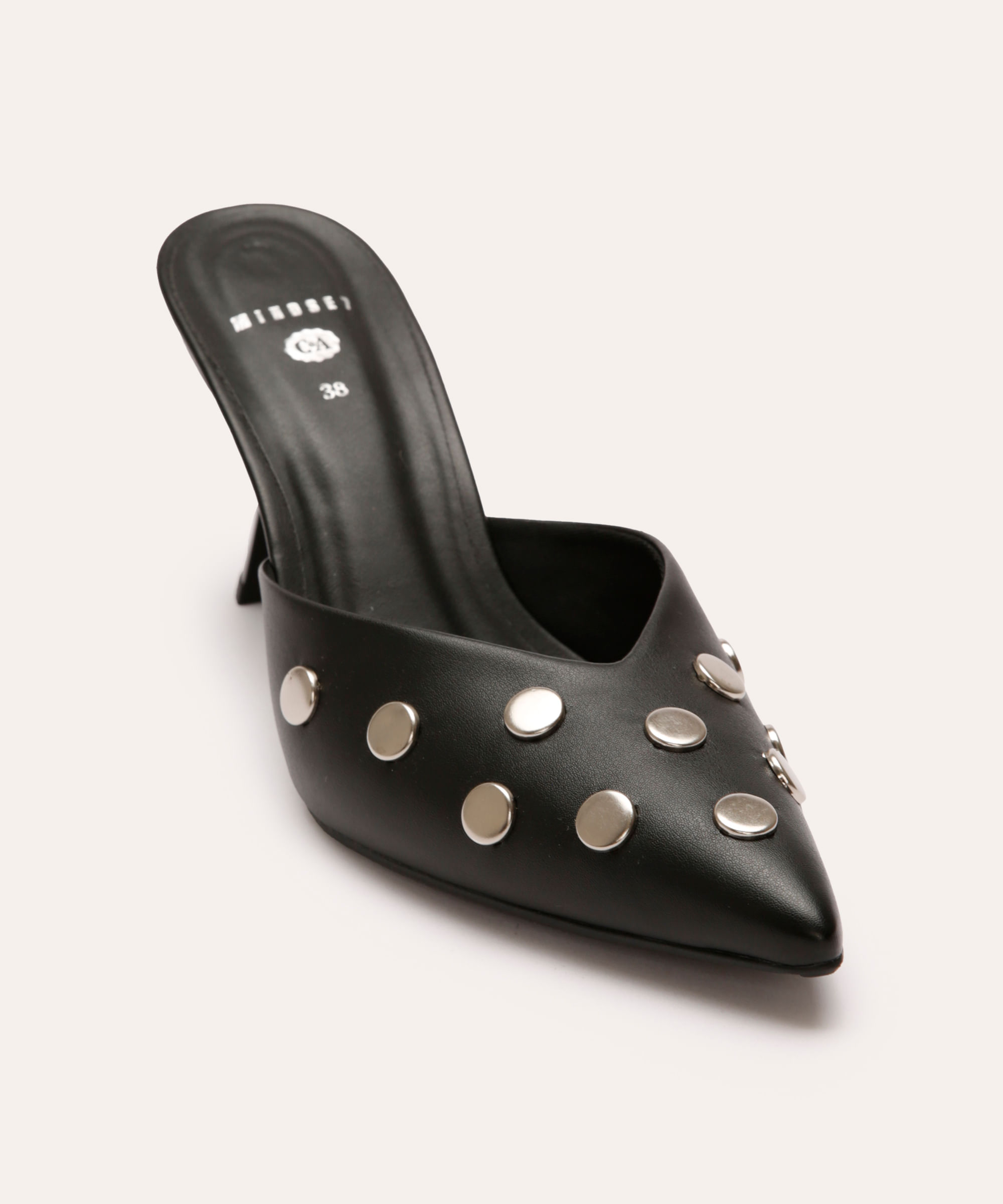 mule com tachas salto médio mindset preto