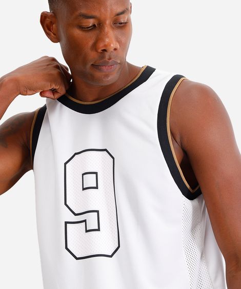 regata basquete masculina esportiva branca