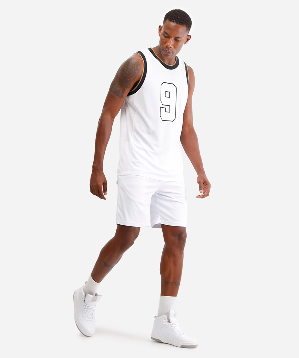 regata basquete masculina esportiva branca