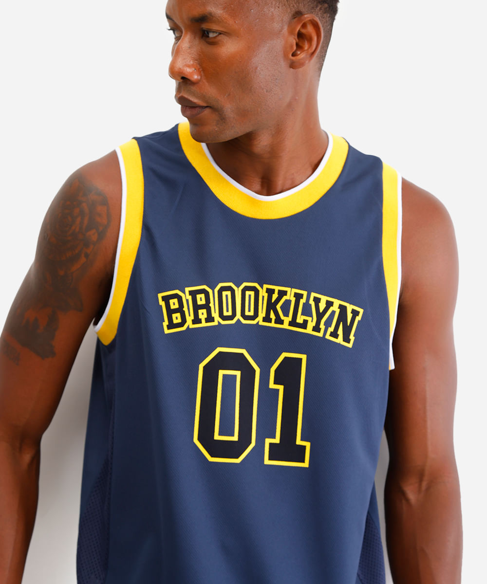 regata basquete masculina esportiva ace brooklyn azul