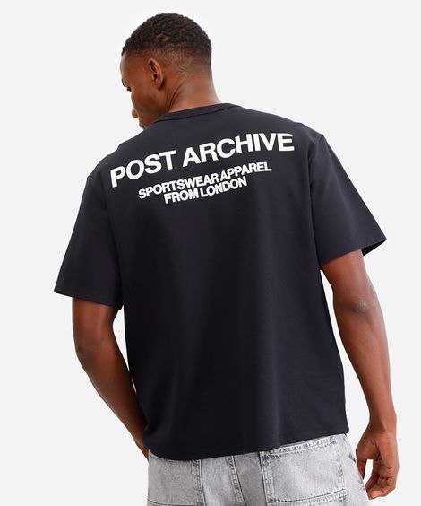 camiseta masculina de algodão post archive - preto