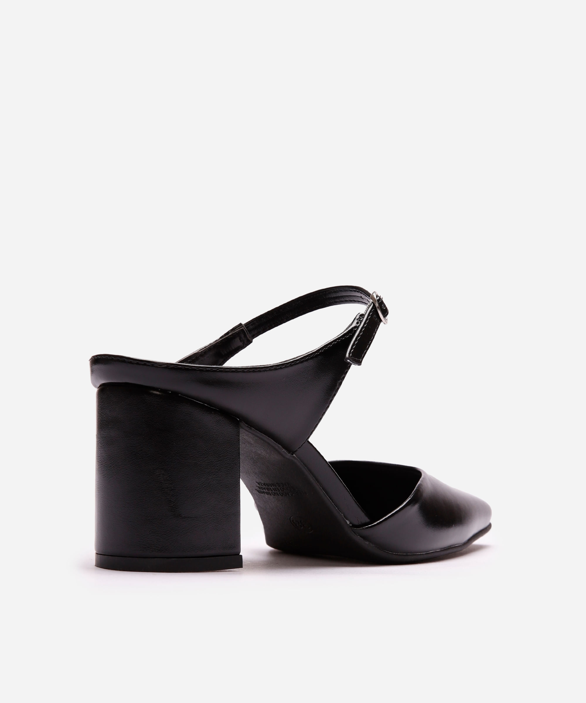 mule bico quadrado com salto mindset preto