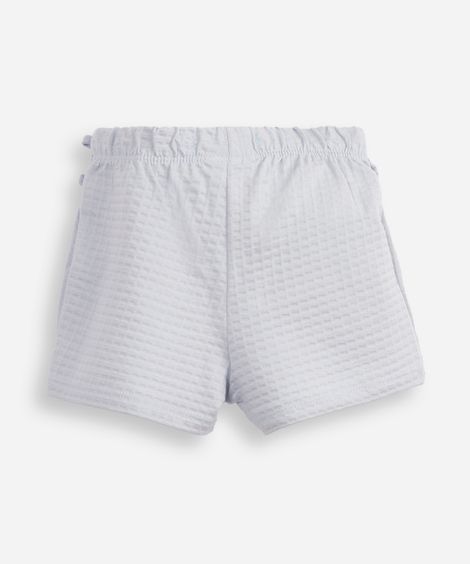 short saia de algodão infantil com lacinhos azul