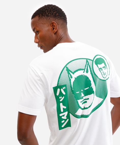 camiseta masculina de algodão batman off white
