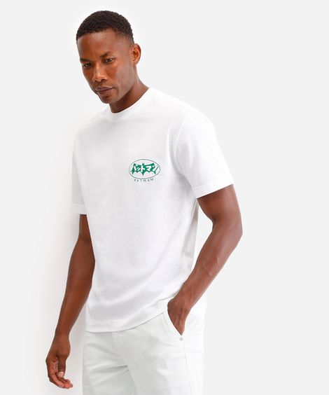 camiseta masculina de algodão batman off white