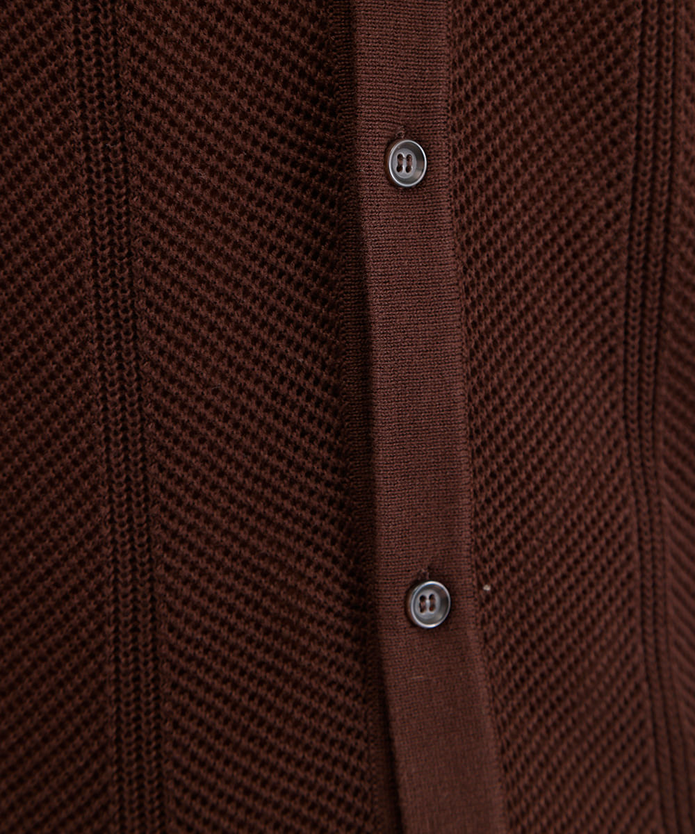 camisa de tricot manga curta marrom