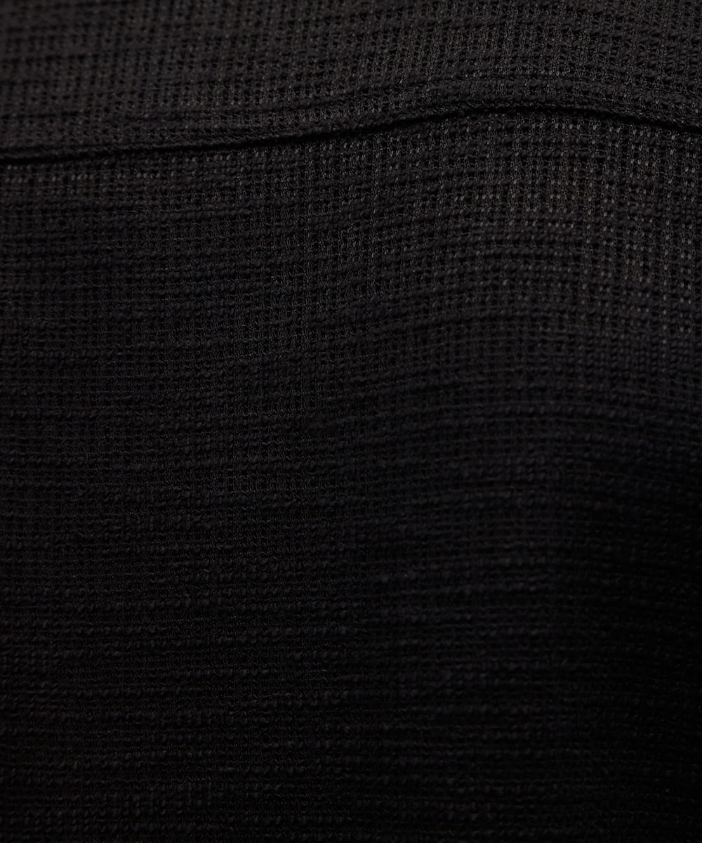 camisa masculina manga curta texturizada preta
