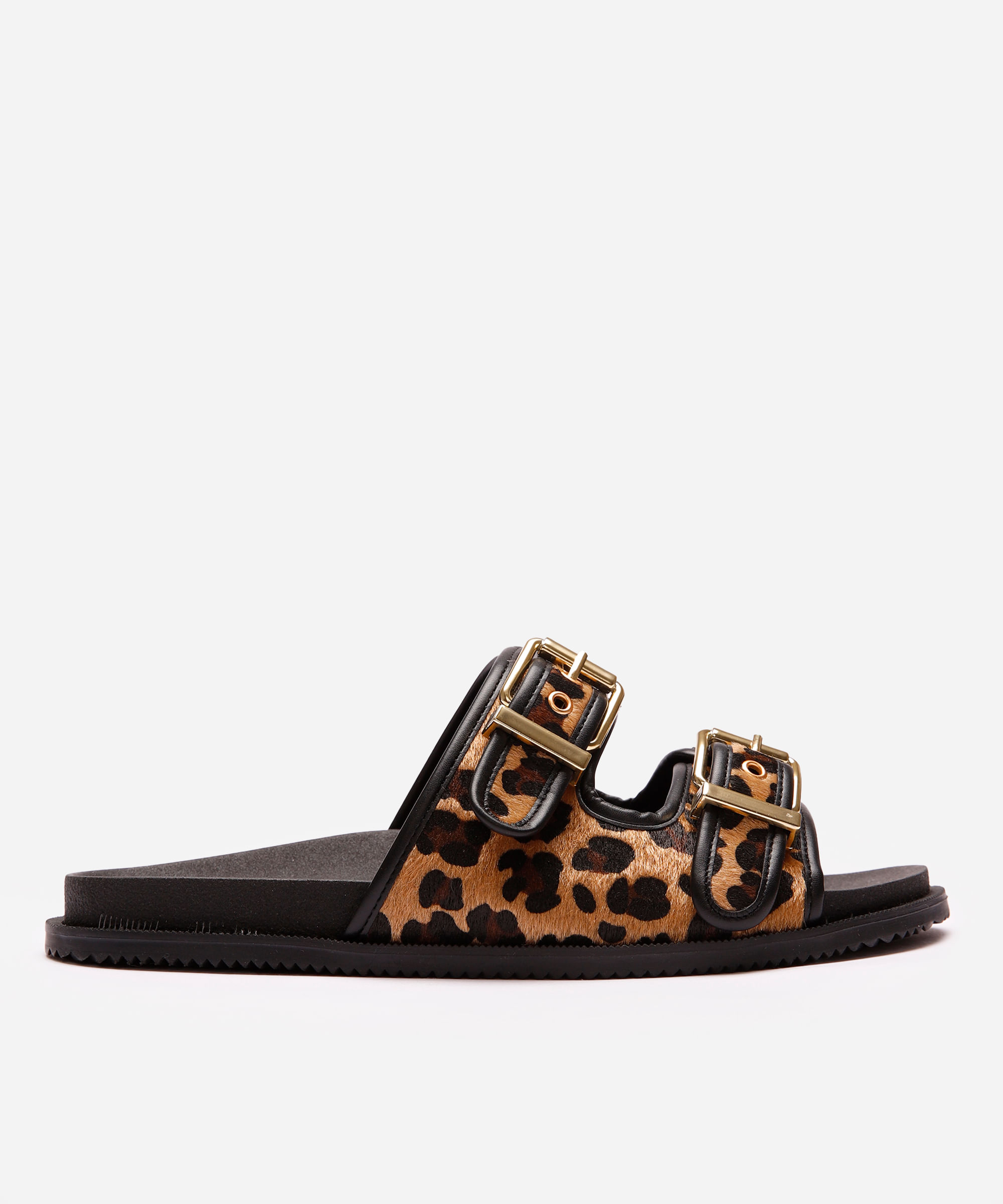 papete com fivelas animal print oneself preta