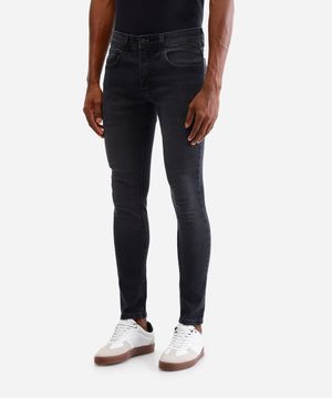 calça super skinny masculina jeans preta