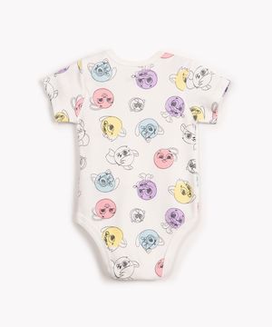 body de algodão infantil bolofofo manga curta off white