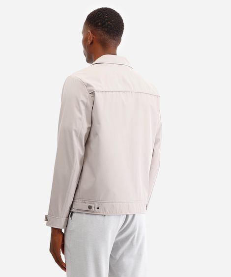 jaqueta de nylon leve - cinza claro