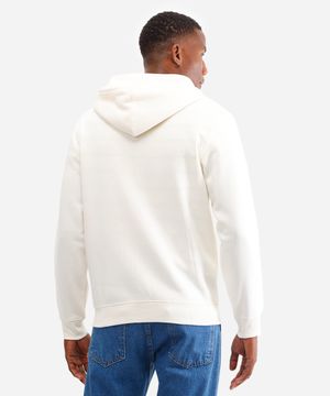 jaqueta básica masculina de moletom com capuz off white
