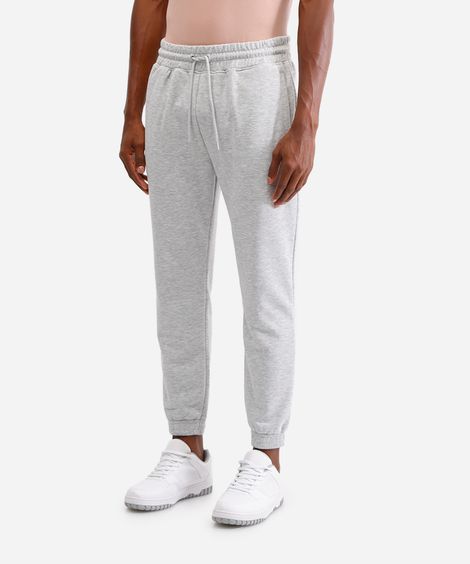 calça básica jogger masculina de moletom cinza
