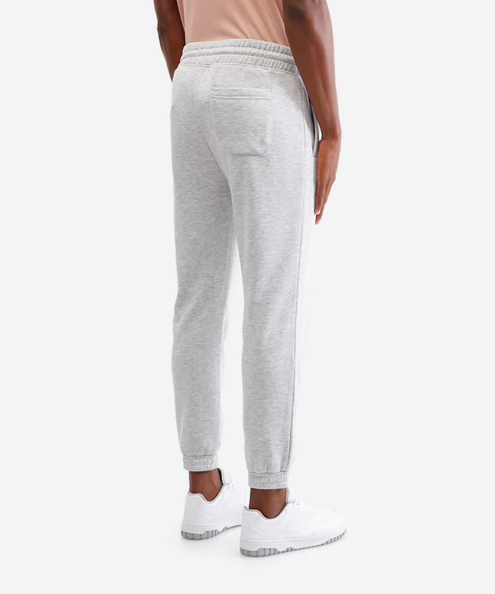 calça básica jogger masculina de moletom cinza