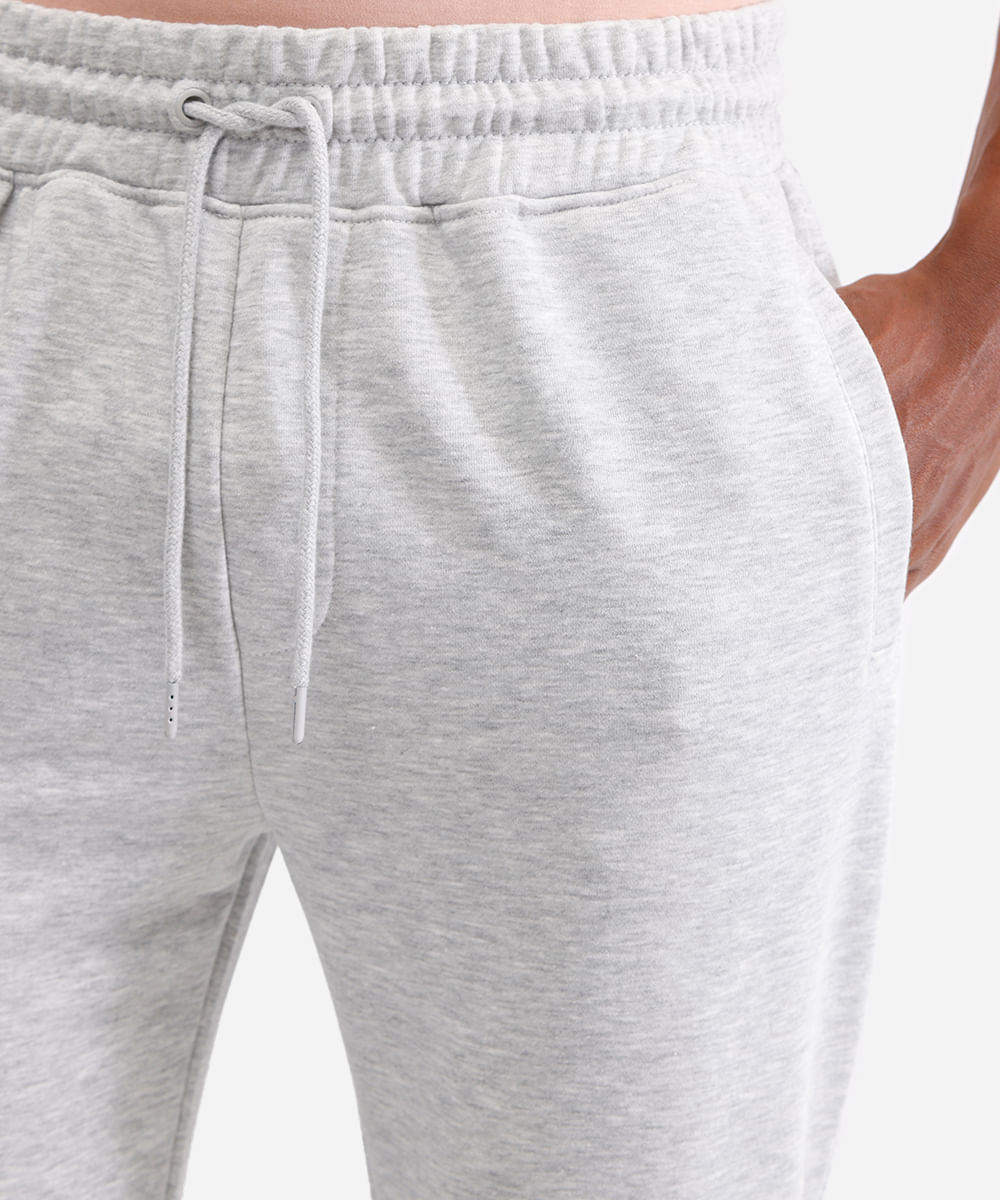 calça básica jogger masculina de moletom cinza