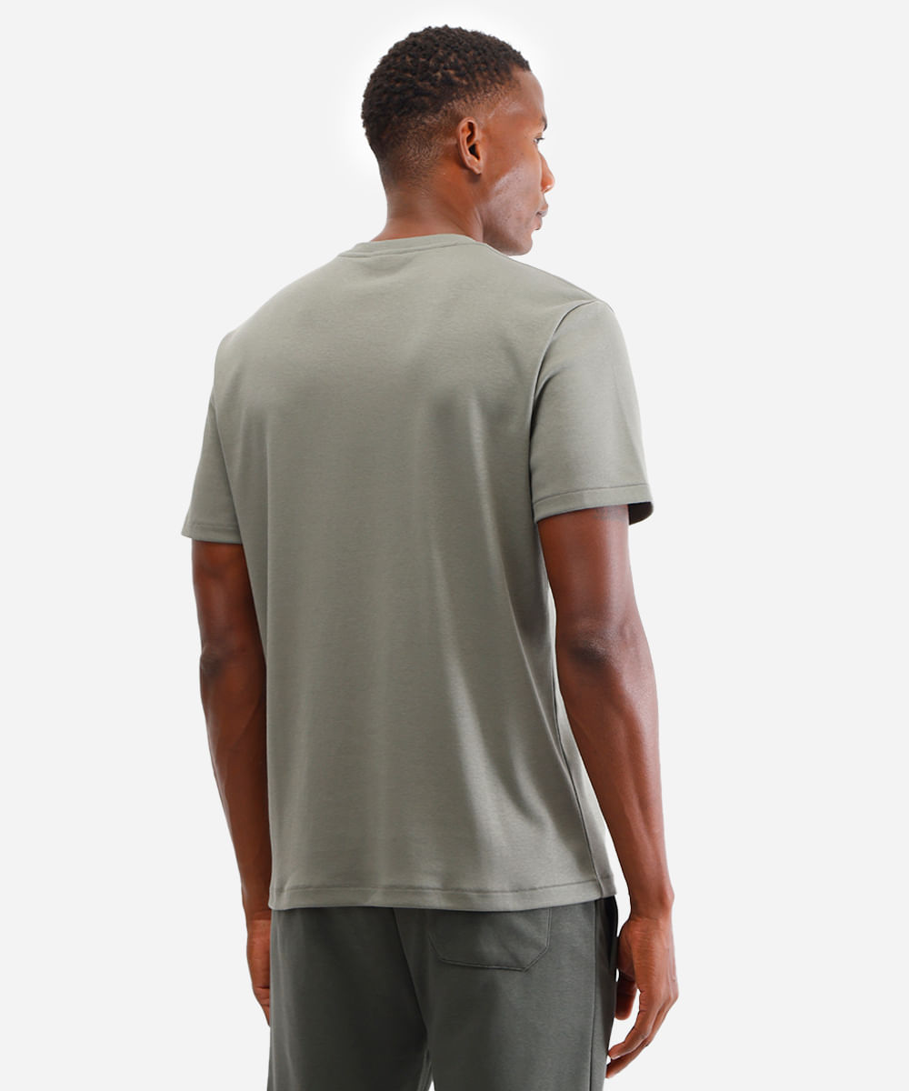 camiseta de algodão peruano bold manga curta verde