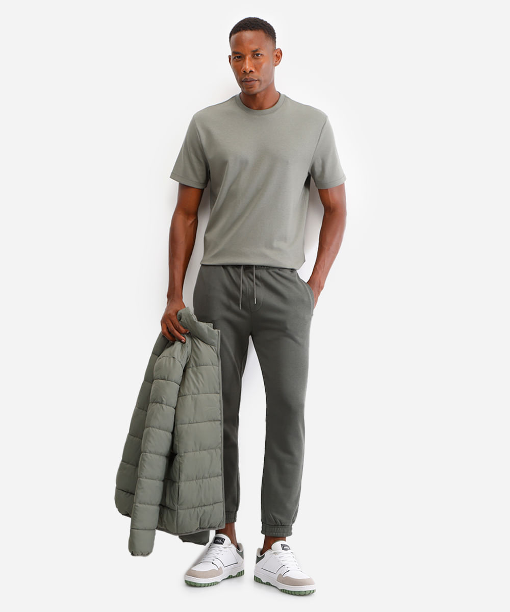 camiseta de algodão peruano bold manga curta verde