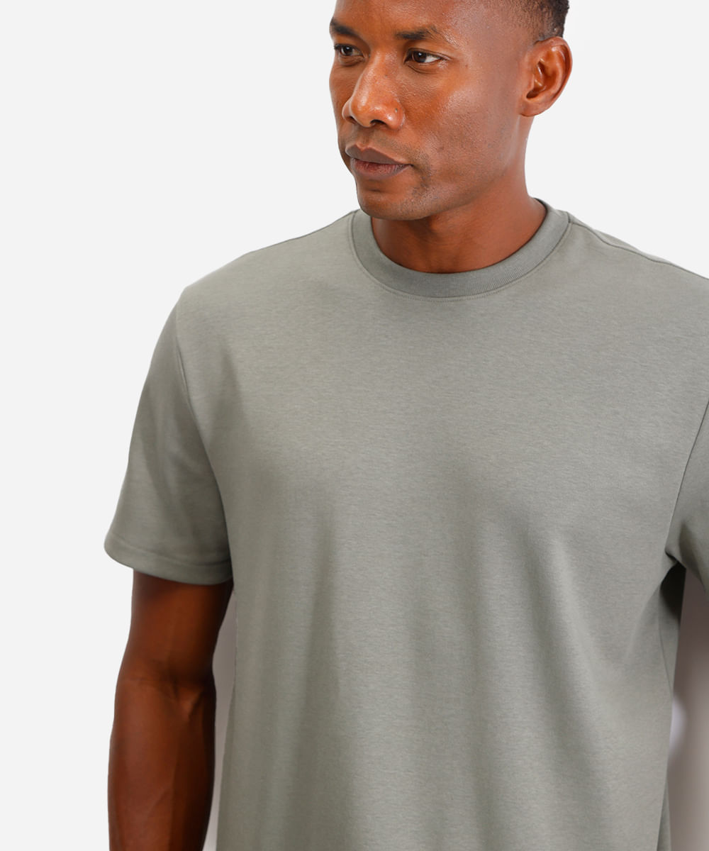 camiseta de algodão peruano bold manga curta verde