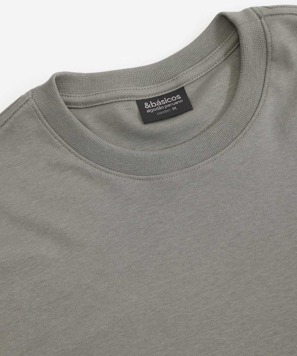 camiseta de algodão peruano bold manga curta verde