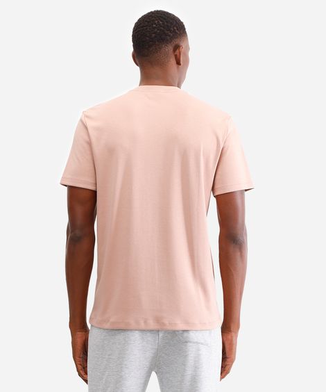 camiseta de algodão peruano bold manga curta rosa
