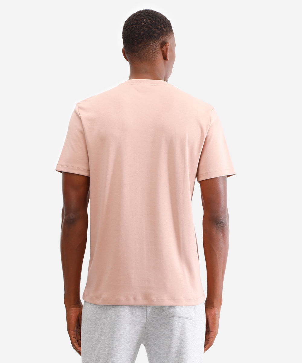 camiseta de algodão peruano bold manga curta rosa