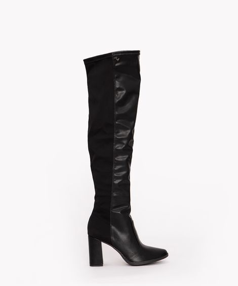 bota over the knee salto baixo oneself preto
