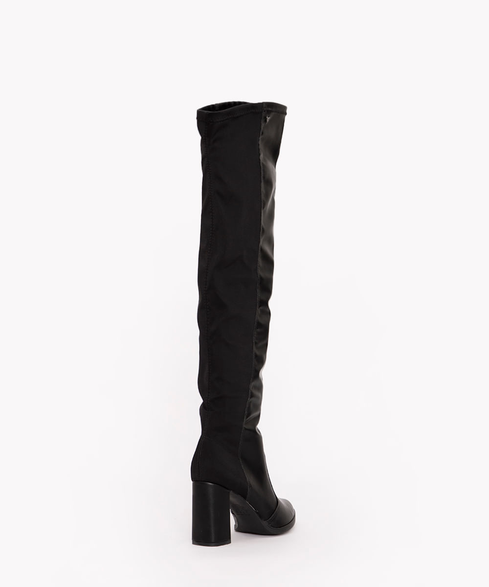 bota over the knee salto baixo oneself preto
