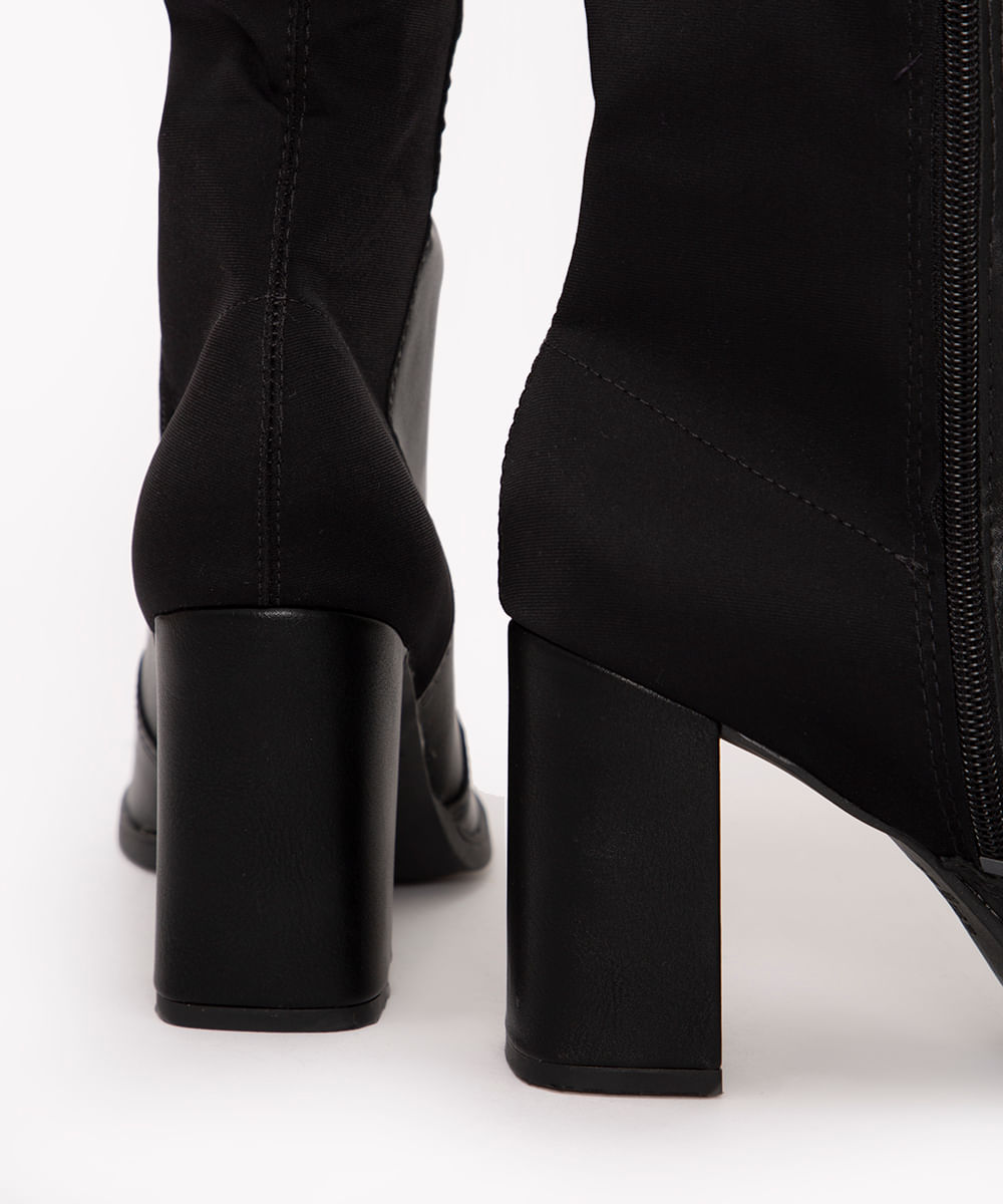 bota over the knee salto baixo oneself preto