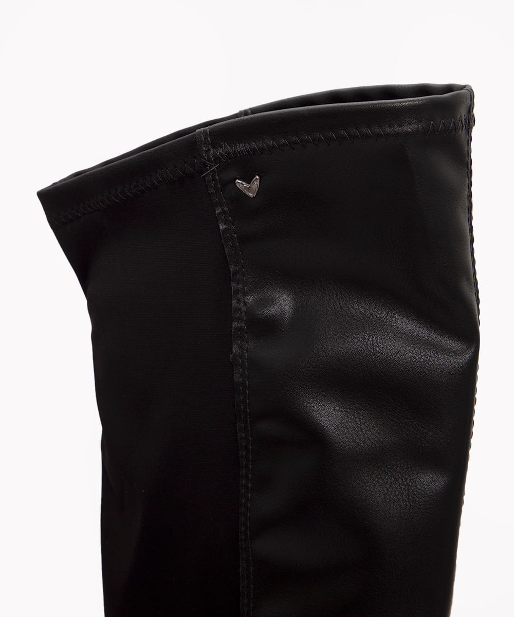 bota over the knee salto baixo oneself preto