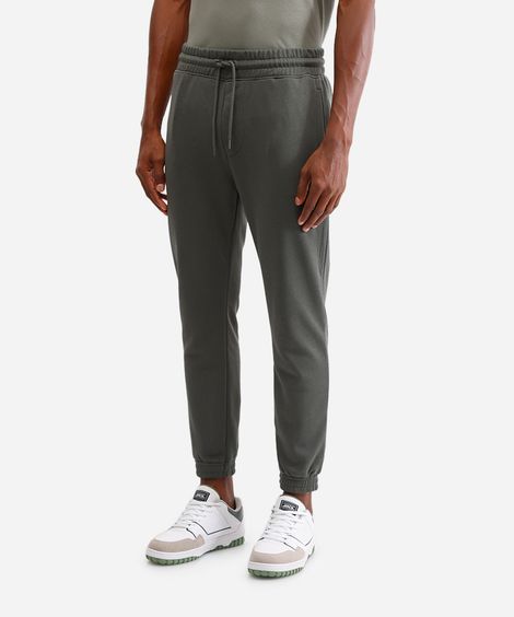 calça básica jogger masculina de moletom verde
