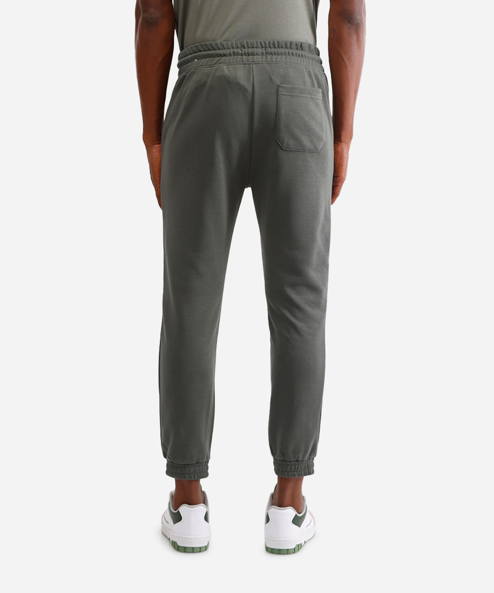 calça básica jogger masculina de moletom verde