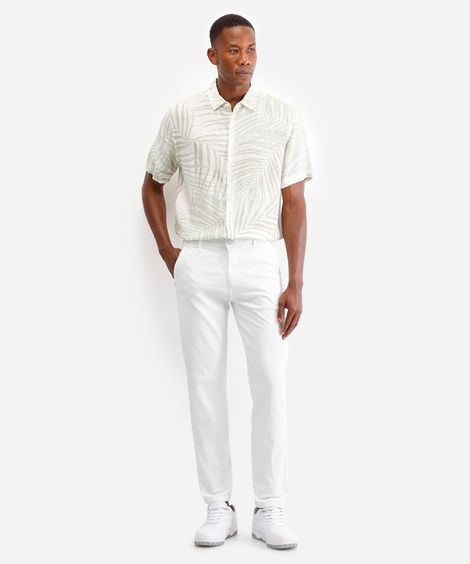 calça chino slim masculina de sarja cinza