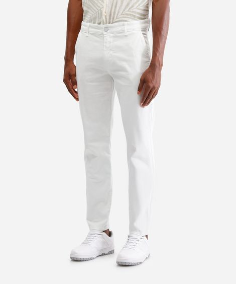 calça chino slim masculina de sarja cinza