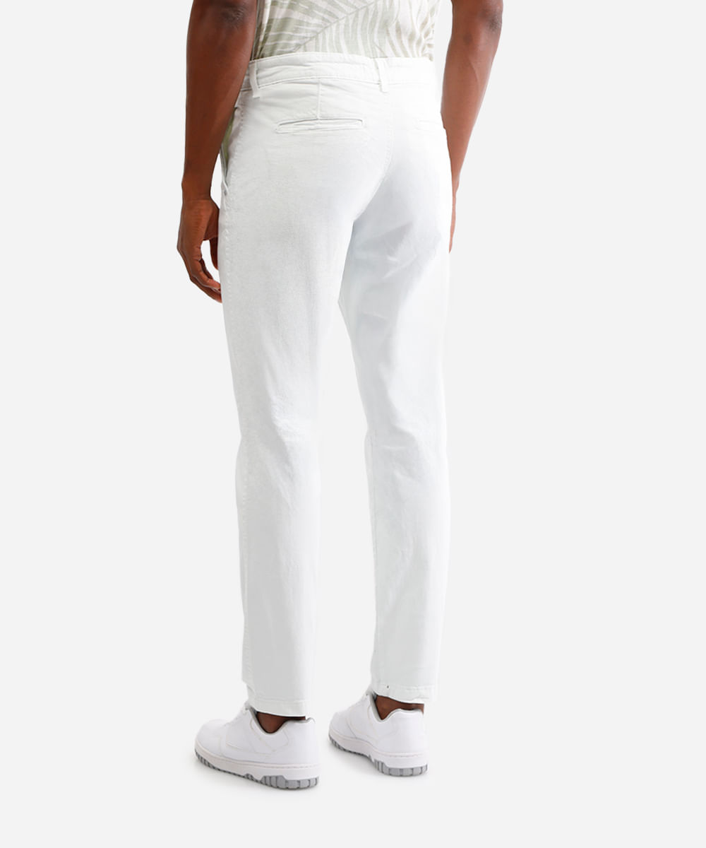 calça chino slim masculina de sarja cinza