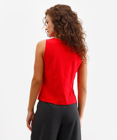 regata feminina de algodão flamê vermelha