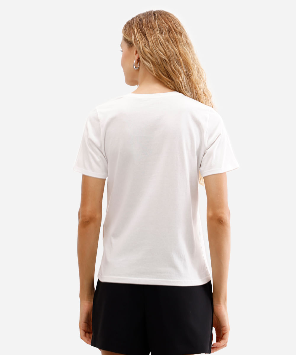 camiseta feminina de algodão embrace new beginnings off white