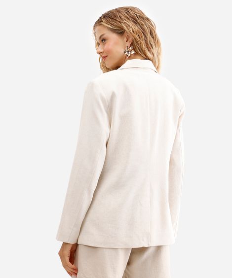 blazer oversized feminino com linho bege