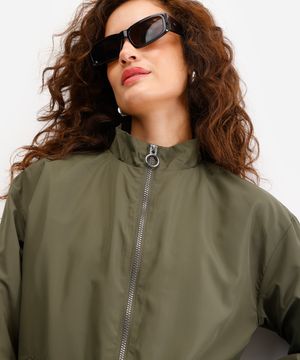 jaqueta corta vento básica - verde militar