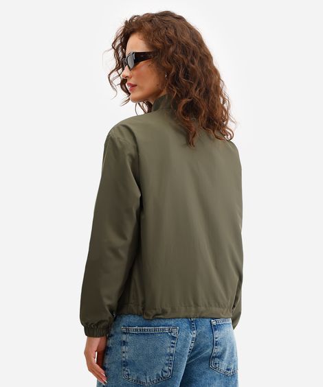 jaqueta corta vento básica - verde militar